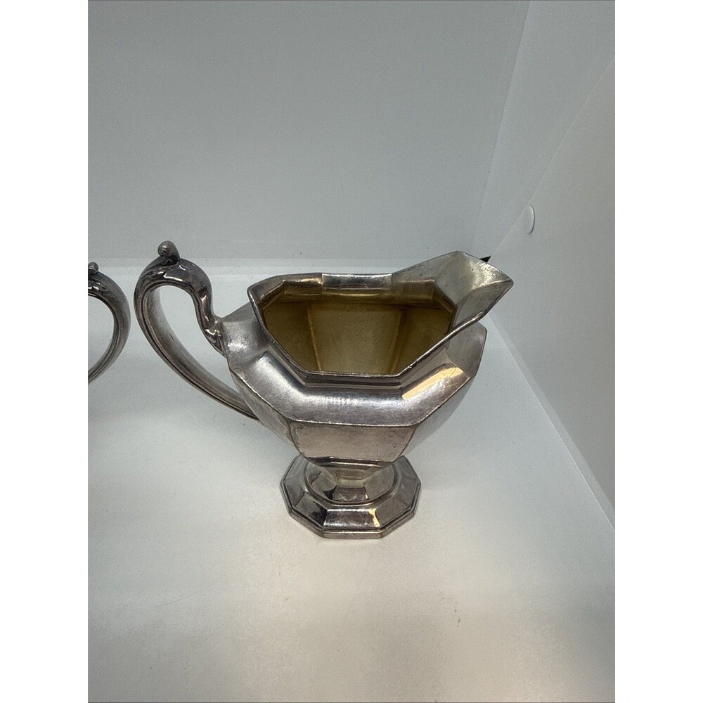 Reed and Barton SilverPlate Creamer and Sugar Bowl #75 - Picture 3 of 10